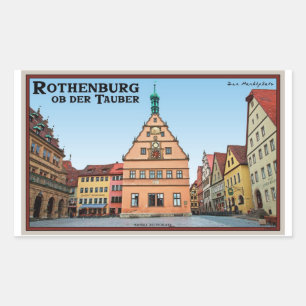 Adesivo Retangular Rothenburg od Tauber - der Marktplatz