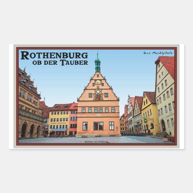 Adesivo Retangular Rothenburg od Tauber - der Marktplatz (Frente)