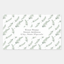 Adesivo Retangular Rotulagem de Rosemary de Cores Aquáticas Deixa rót