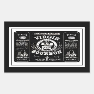 Adesivo Retangular Rótulo Bourbon da Vintage