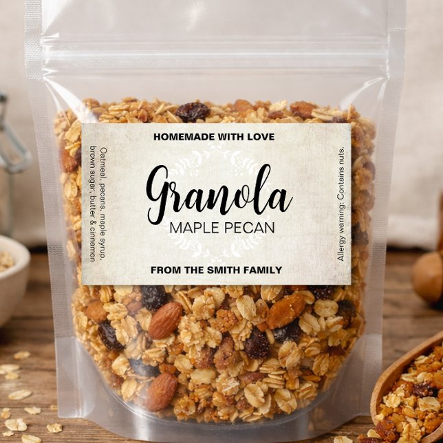 Adesivo Retangular Rótulo Caseiro Personalizável Granola Gran001bre (Criador carregado)
