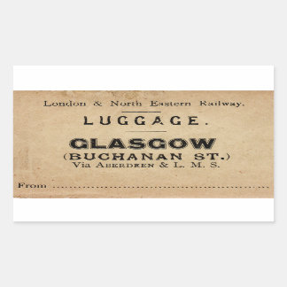 Adesivo Retangular Rótulo da Bagagem Vintage Glasgow Wristlet