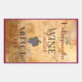 Adesivo Retangular Rótulo da garrafa de vinho Personalizado