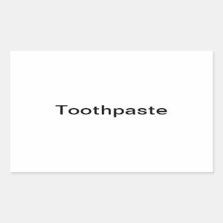 Adesivo Retangular Rótulo da pasta de dentes/