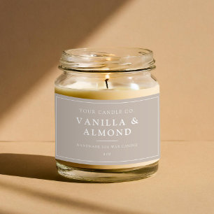 Adesivo Retangular Rótulo da Vela do bege minimalista