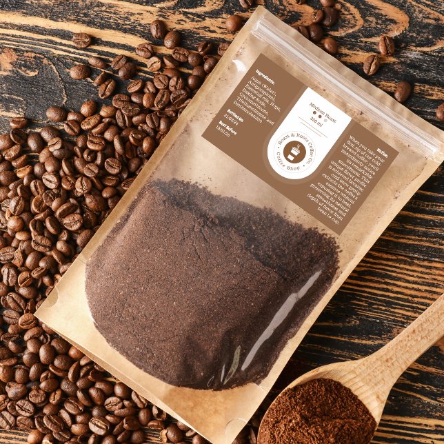 Adesivo Retangular Rótulo de Café Profissional Moderno (Criador carregado)