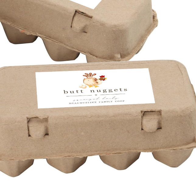 Adesivo Retangular Rótulo de Caixa de Ovos da Fazenda Coop de Nuggets (Criador carregado)
