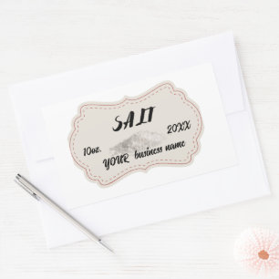 Adesivo Retangular Rótulo de carne redonda personalizado clássico sal