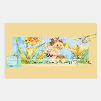 Adesivo Retangular Rótulo de conservas de abelhas da Rainha
