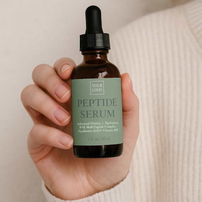 Adesivo Retangular Rótulo de Cuidados com a Pele de Soro de Peptídeo  (Criador carregado)