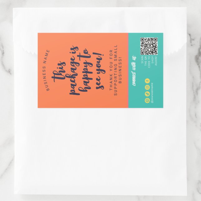 Adesivo Retangular Rótulo de Encapsulamento Sunset Laranja Teal Moder (Bolsa)