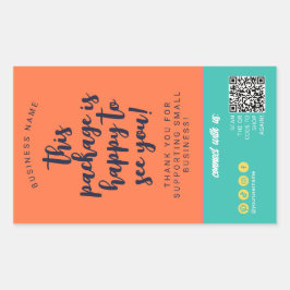 Adesivo Retangular Rótulo de Encapsulamento Sunset Laranja Teal Moder