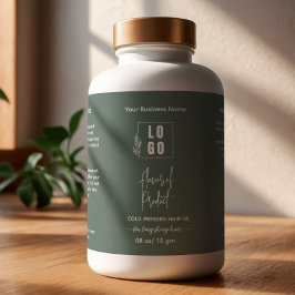 Adesivo Retangular Rótulo de Frasco Cosmético Verde Floresta Caseiro