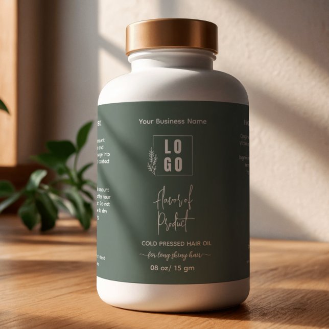 Adesivo Retangular Rótulo de Frasco Cosmético Verde Floresta Caseiro  (Criador carregado)