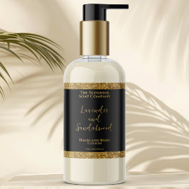 Adesivo Retangular Rótulo de frasco de cosméticos com brilho preto e 