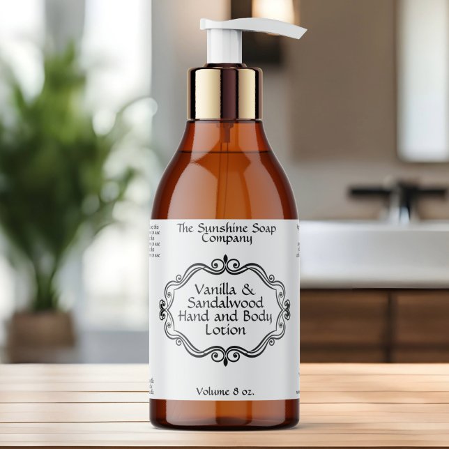 Adesivo Retangular Rótulo de Garrafa de Cosméticos Branco com Moldura (Criador carregado)