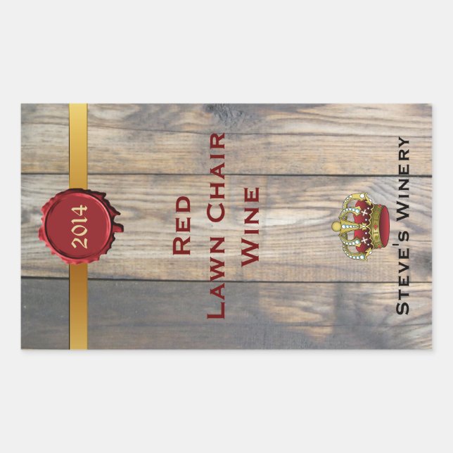 Adesivo Retangular Rótulo de Garrafa de Vinho Feita em Casa Divertida (Frente)