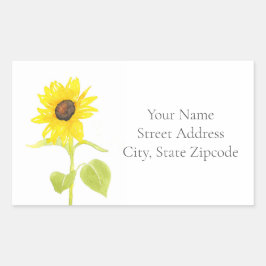 Adesivo Retangular Rótulo de girassol dançante