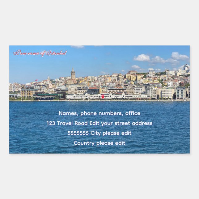 Adesivo Retangular Rótulo de grupo turístico de Istambul Bonito  (Frente)