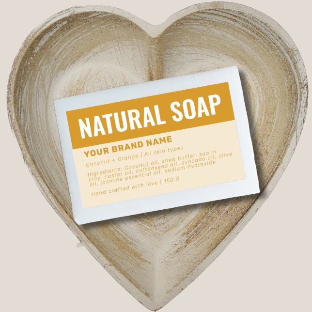 Adesivo Retangular Rótulo de ingredientes de embalagem de sabão perso (Criador carregado)