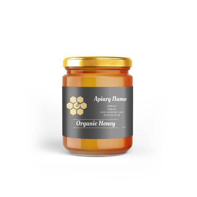 Adesivo Retangular Rótulo de Jar de Mel de Retângulo Editável para ap (Rectangle Honey Jar Label)