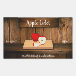 Adesivo Retangular Rótulo de latura de sidra da Apple