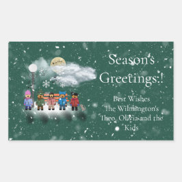 Adesivo Retangular Rótulo de Presente Retangular de Natal do Quintet