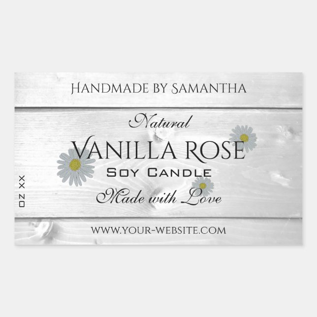 Adesivo Retangular Rótulo de Produto Cinzento Branco Moderno Folha de (Frente)