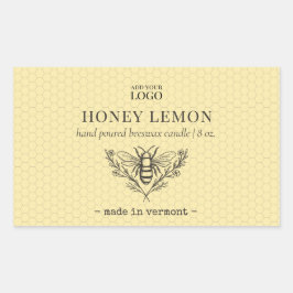Adesivo Retangular Rótulo de produto de cerveja ou mel de abelhas
