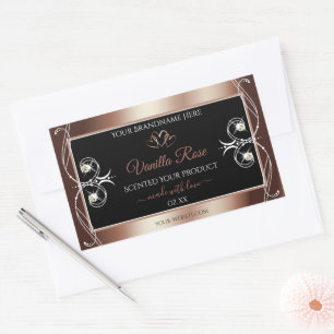 Adesivo Retangular Rótulo de Produto de Decor Shimmery em Black Roseg
