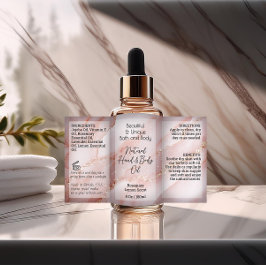 Adesivo Retangular Rótulo de Produto Dourado rosa 4oz Depurador ou Fr