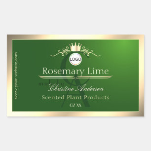 Adesivo Retangular Rótulo de Produto Verde Escuro com Logotipo de Mol