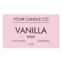 Rótulo de Vela Minimalista Rosa Retângulo – Vela d