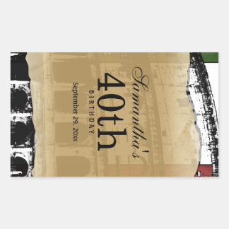 Adesivo Retangular Rótulo de Vinho Personalizável do Elegante Roman C
