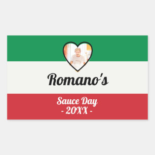 Adesivo Retangular Rótulo do Dia da Molho de Família Italiano Persona