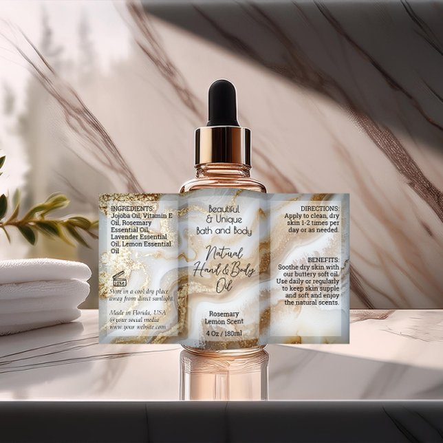 Adesivo Retangular Rótulo do frasco de Agate 4oz ou Produto Derrotor  (gold label)