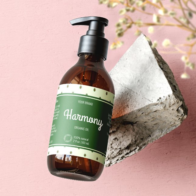 Adesivo Retangular Rótulo do frasco de Cosméticos Elegantes Verdes Re (Criador carregado)