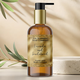 Adesivo Retangular Rótulo do Frasco do Dourado Glitter & Foil Cosméti