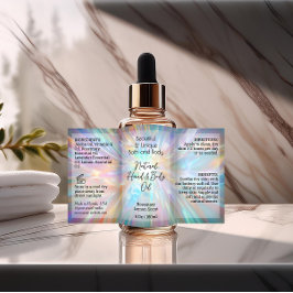 Adesivo Retangular Rótulo do Frasco Iridescente Produto Derropador de