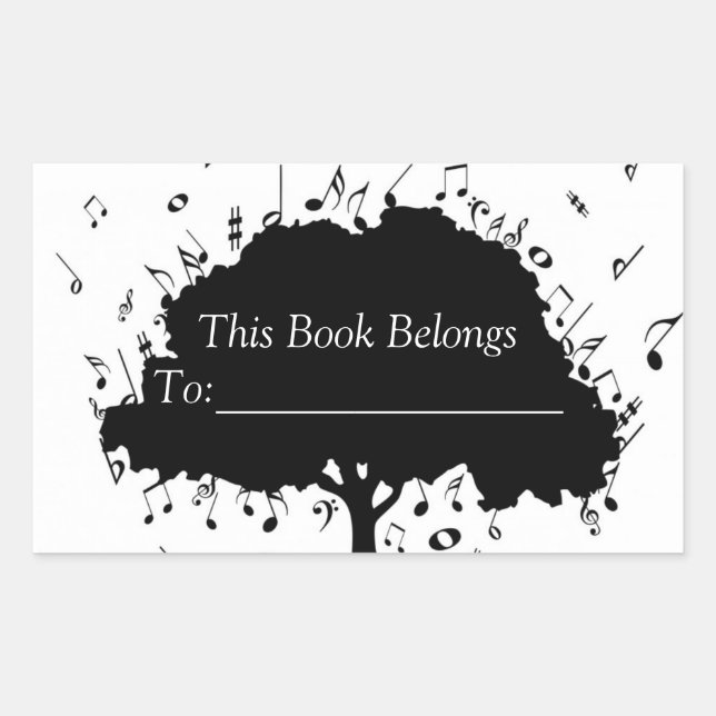 Adesivo Retangular Rótulo do Livro de Música (Frente)