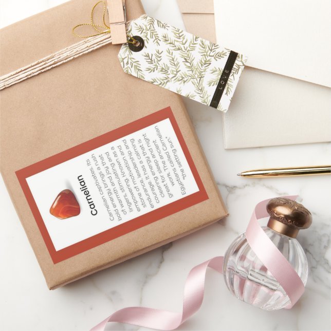 Adesivo Retangular Rótulo do Pacote de Cristal Carnelian Significa Je (Presentear)