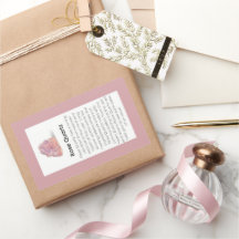 Rótulo do Pacote "Jewelry" do Cristal Rosa Quartz