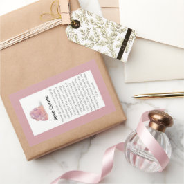 Adesivo Retangular Rótulo do Pacote "Jewelry" do Cristal Rosa Quartz