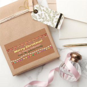 Adesivo Retangular Rótulo do presente do Gingerpão Xmas