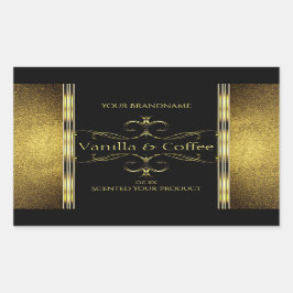 Adesivo Retangular Rótulo do Produto Bordas Douradas de Láxurido Pret