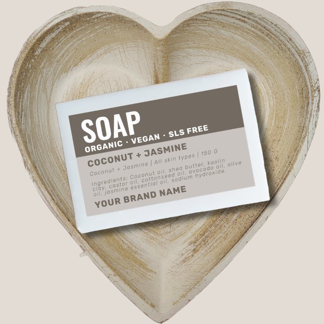 Adesivo Retangular Rótulo do produto de sabão artesanal (Criador carregado)