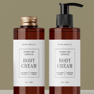 Adesivo Retangular Rótulo envolvente de garrafa cosmética simples mod