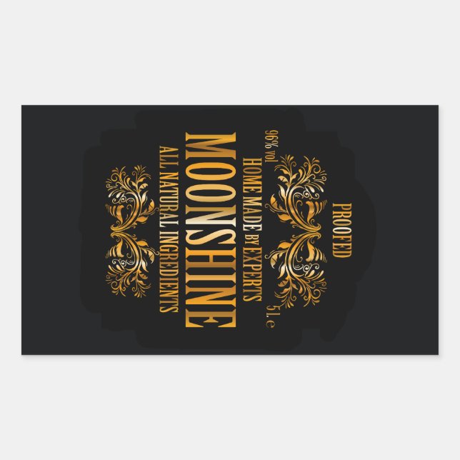 Adesivo Retangular Rótulo Moonshine (Frente)