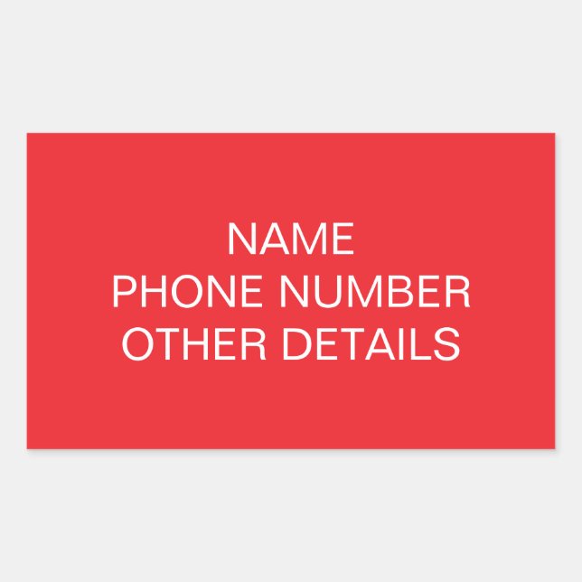 Adesivo Retangular Rótulo Mover Caixa de Armazenamento da Faculdade (Frente)