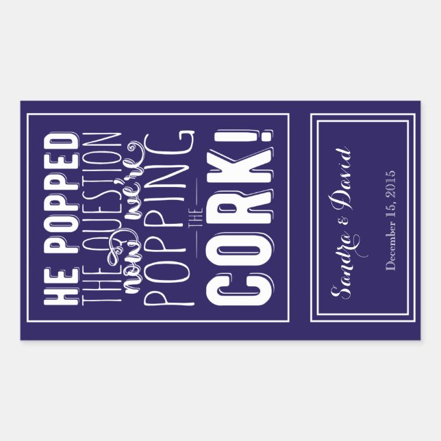 Adesivo Retangular rótulo personalizado da garrafa de vinho de Casame (Frente)